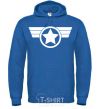 Men`s hoodie Captain America logo royal фото