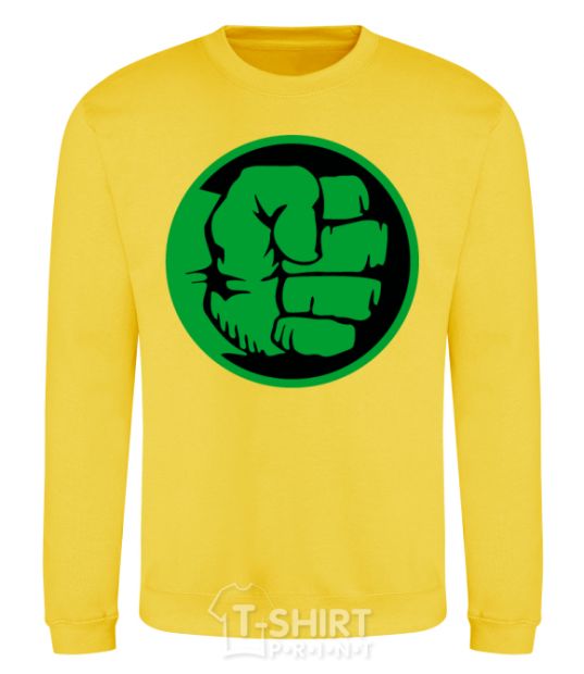 Sweatshirt Hulk logo yellow фото