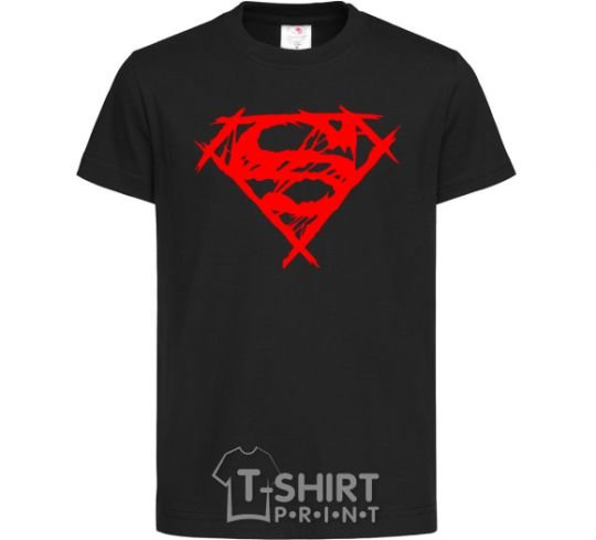 Kids T-shirt Shaded Superman logo black фото