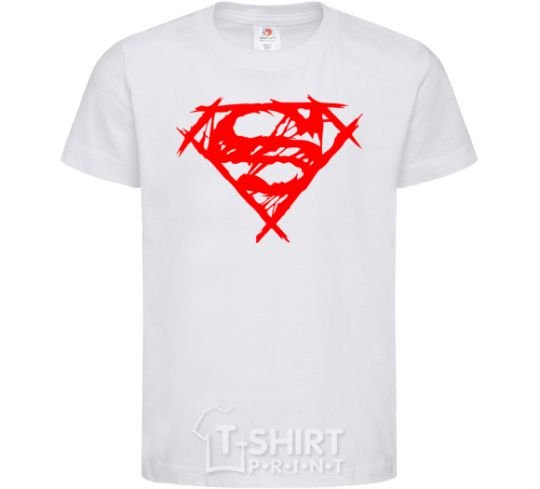 Kids T-shirt Shaded Superman logo White фото