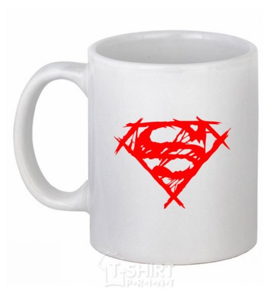 Ceramic mug Shaded Superman logo White фото