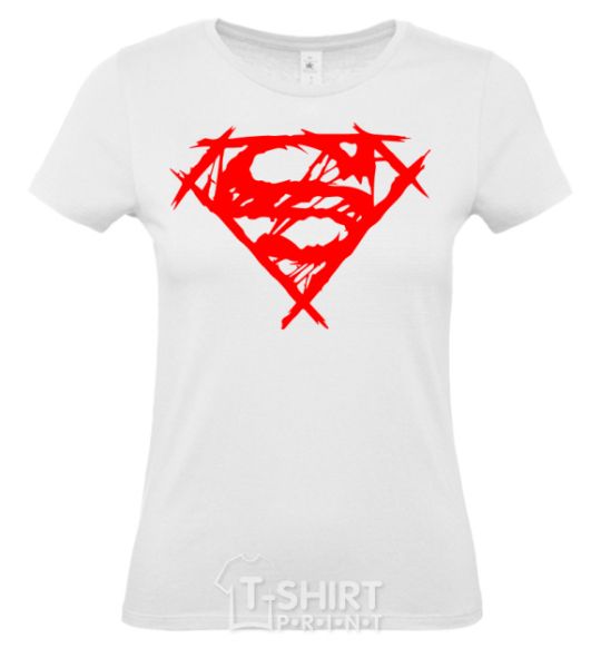 Women's T-shirt Shaded Superman logo White фото