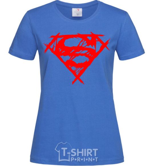 Women's T-shirt Shaded Superman logo royal-blue фото