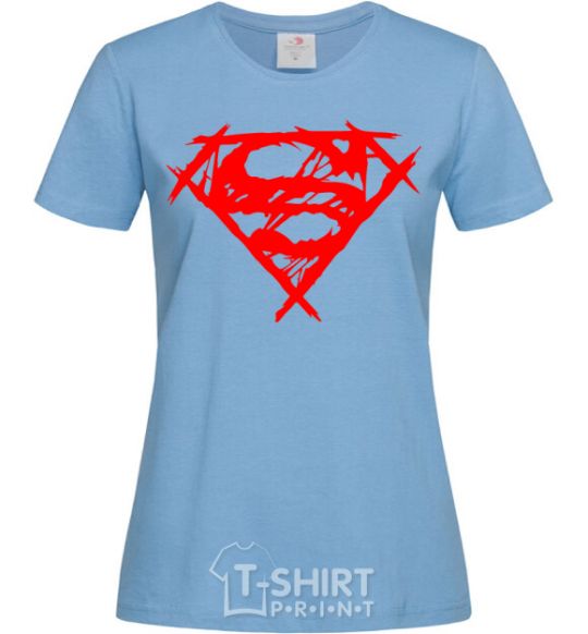 Women's T-shirt Shaded Superman logo sky-blue фото