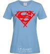 Women's T-shirt Shaded Superman logo sky-blue фото