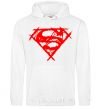 Men`s hoodie Shaded Superman logo White фото