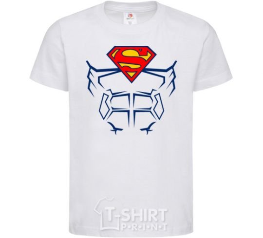 Детская футболка Пресс супермена Белый фото
