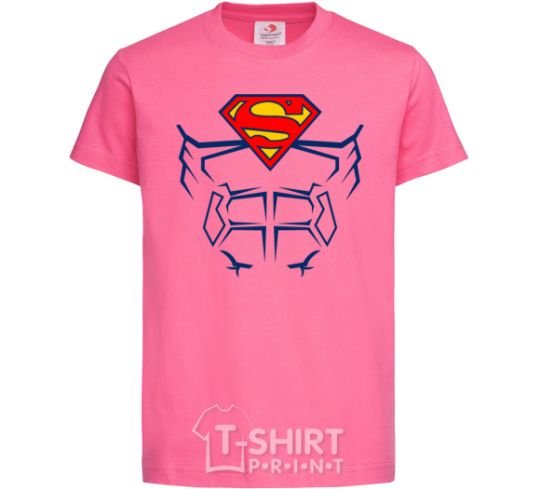 Детская футболка Пресс супермена Ярко-розовый фото