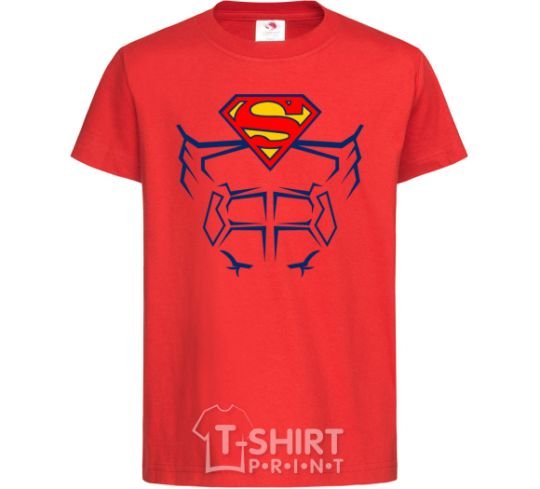 Детская футболка Пресс супермена Красный фото