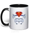 Mug with a colored handle Superman Press black фото