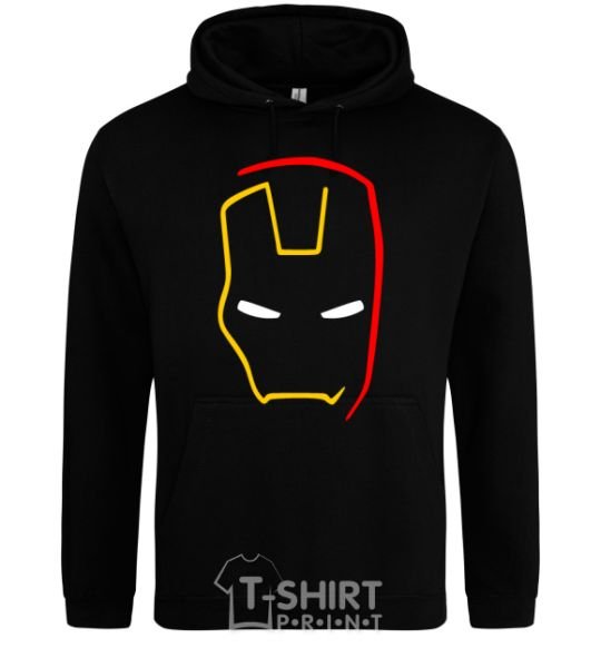 Men`s hoodie Iron Man's mask is minimal black фото