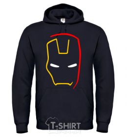 Men`s hoodie Iron Man's mask is minimal black фото
