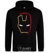 Men`s hoodie Iron Man's mask is minimal black фото