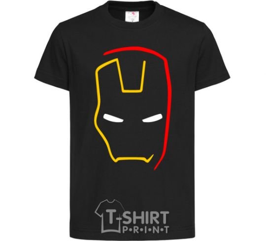 Kids T-shirt Iron Man's mask is minimal black фото