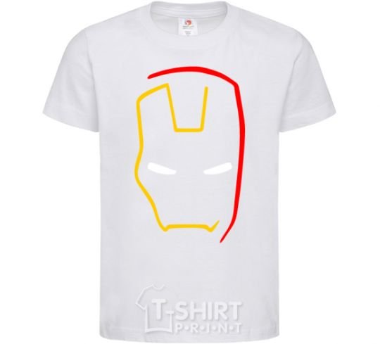 Kids T-shirt Iron Man's mask is minimal White фото