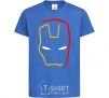 Kids T-shirt Iron Man's mask is minimal royal-blue фото