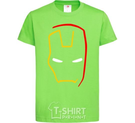 Kids T-shirt Iron Man's mask is minimal orchid-green фото