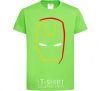 Kids T-shirt Iron Man's mask is minimal orchid-green фото
