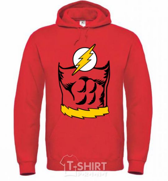 Мужская толстовка (худи) Flash costume Ярко-красный фото