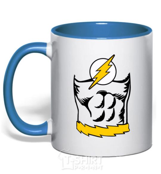 Mug with a colored handle Flash costume royal-blue фото