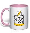 Mug with a colored handle Flash costume light-pink фото