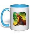 Mug with a colored handle Thor Ragnarok sky-blue фото