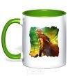 Mug with a colored handle Thor Ragnarok kelly-green фото