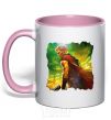 Mug with a colored handle Thor Ragnarok light-pink фото
