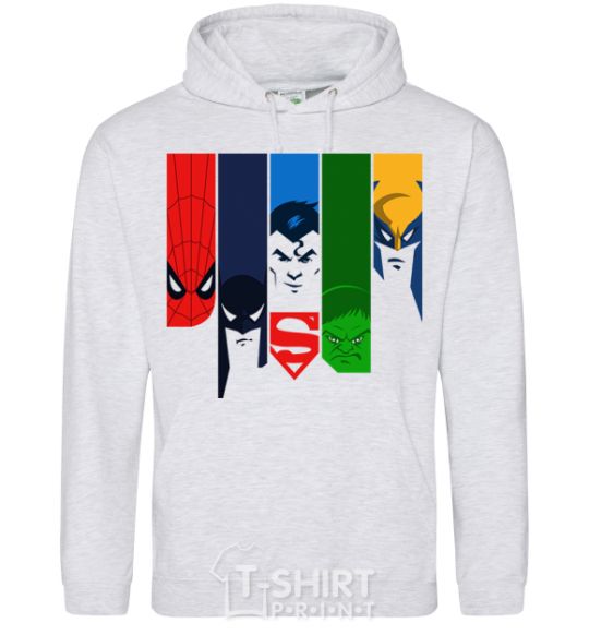 Men`s hoodie Superheroes sport-grey фото