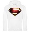 Men`s hoodie Superman full color logo White фото