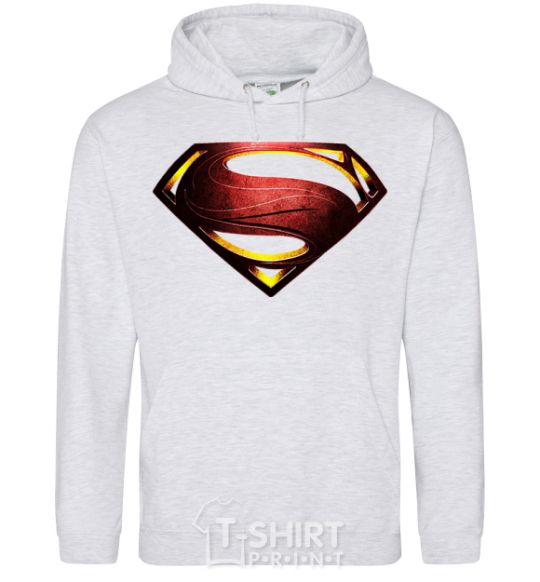 Men`s hoodie Superman full color logo sport-grey фото