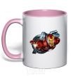 Mug with a colored handle Avengers Iron man light-pink фото