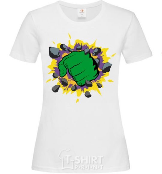 Women's T-shirt Hulk smashing White фото