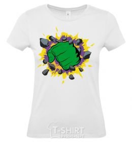 Women's T-shirt Hulk smashing White фото