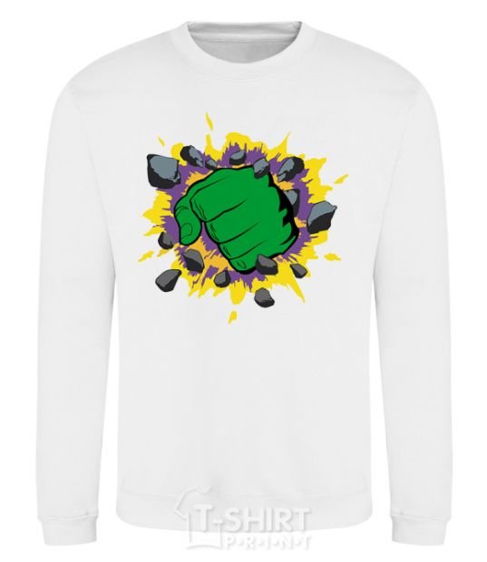 Sweatshirt Hulk smashing White фото