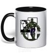 Mug with a colored handle Hulk superhero black фото