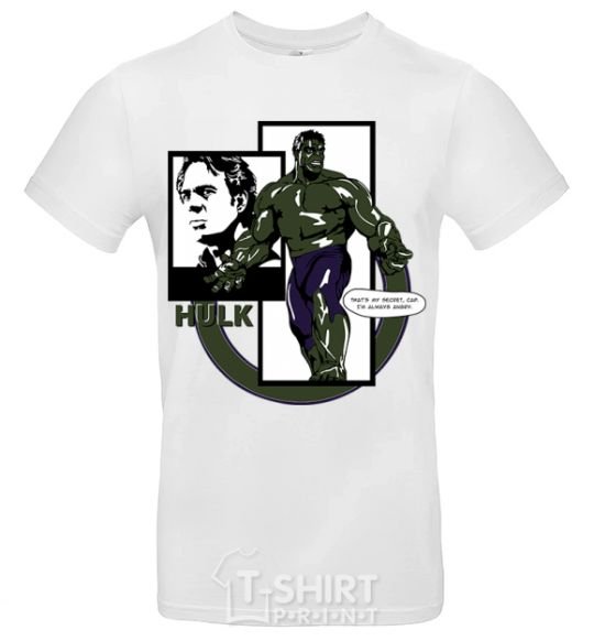 Men's T-Shirt Hulk superhero White фото