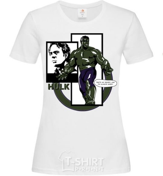 Women's T-shirt Hulk superhero White фото