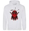 Men`s hoodie Deadpool minion sport-grey фото