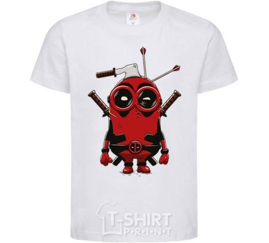 Kids T-shirt Deadpool minion White фото