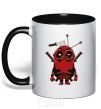 Mug with a colored handle Deadpool minion black фото