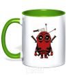 Mug with a colored handle Deadpool minion kelly-green фото