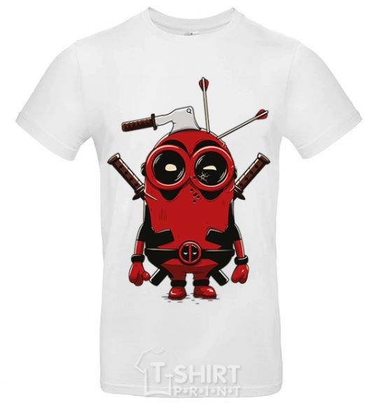 Men's T-Shirt Deadpool minion White фото