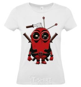 Women's T-shirt Deadpool minion White фото