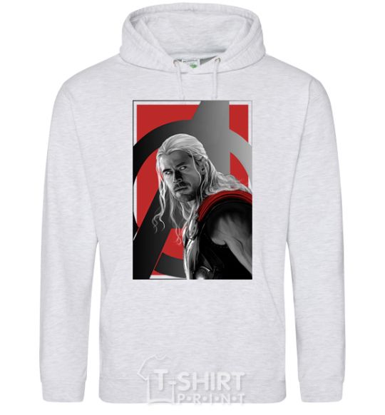 Men`s hoodie Avengers Thor sport-grey фото