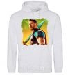Men`s hoodie Thor with a sword sport-grey фото