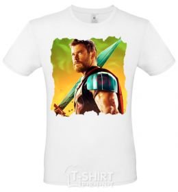Men's T-Shirt Thor with a sword White фото