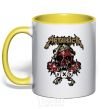 Mug with a colored handle Metallica XXX yellow фото