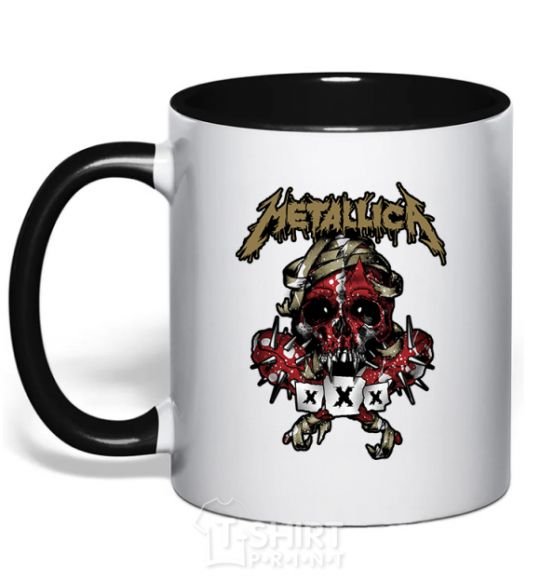 Mug with a colored handle Metallica XXX black фото