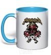 Mug with a colored handle Metallica XXX sky-blue фото